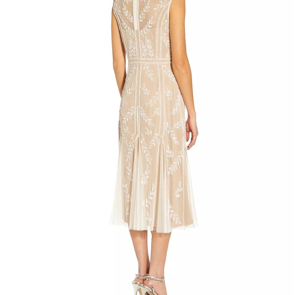 Beaded Chiffon Midi Dress - Picture 2 of 4